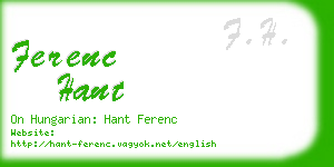 ferenc hant business card